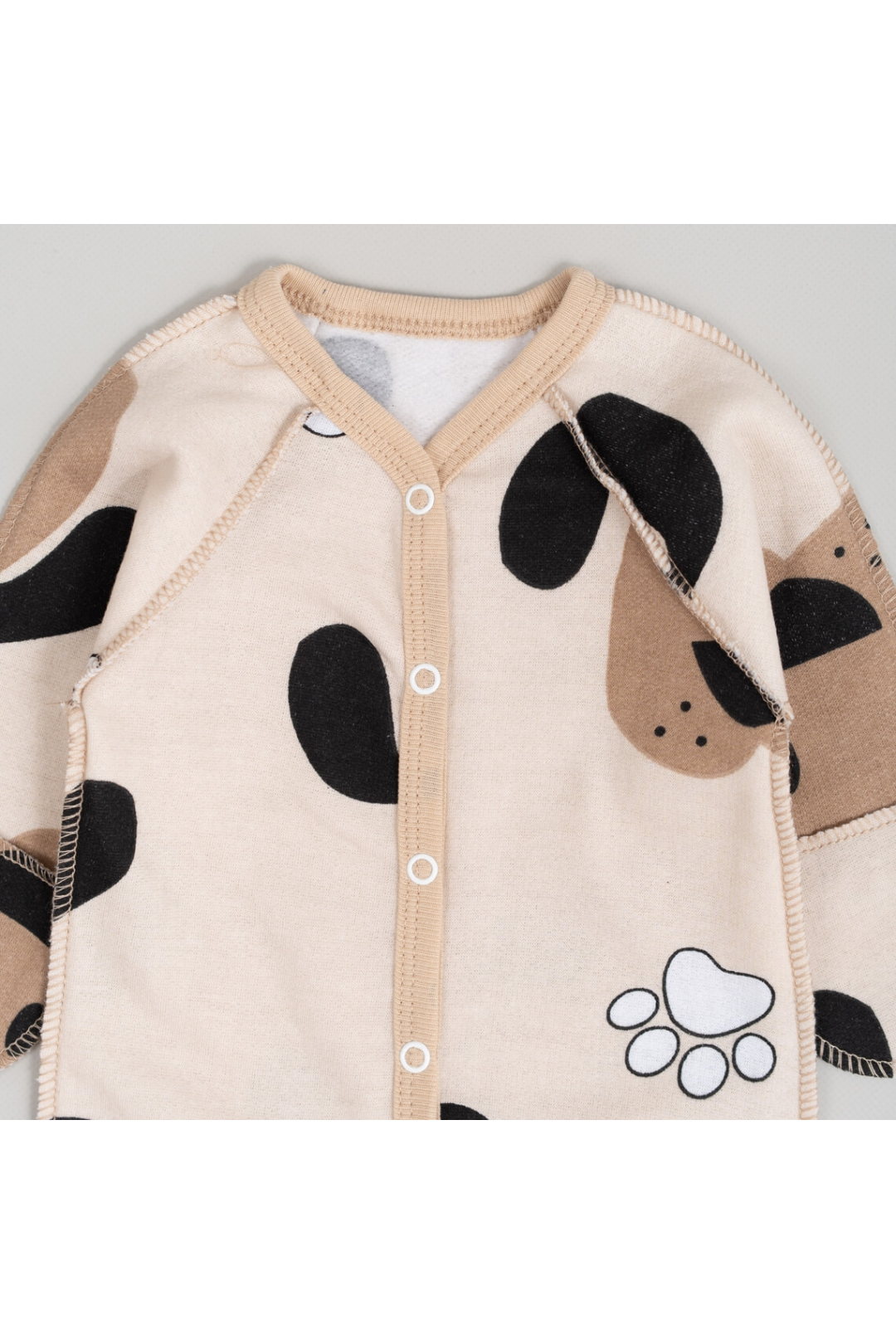 Сліп для новонароджених Песики бежевий начіс (футер)