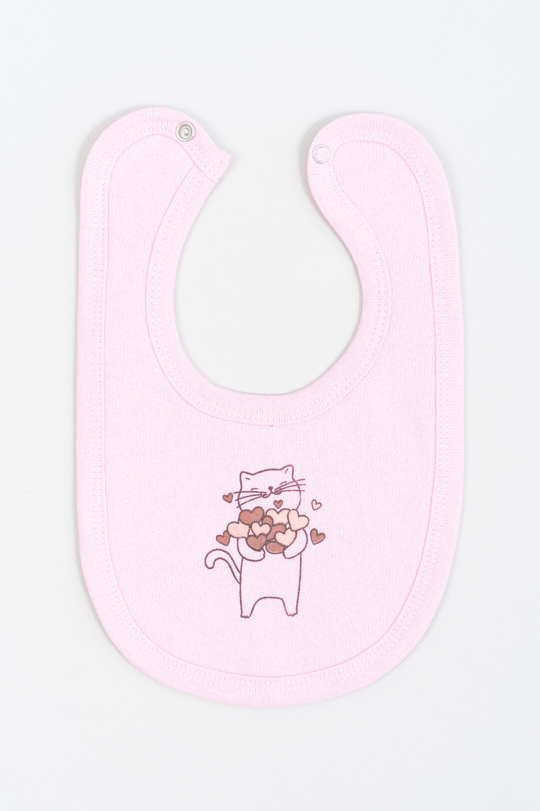 Слинявчик дитячий Котик рожевий начіс (футер)