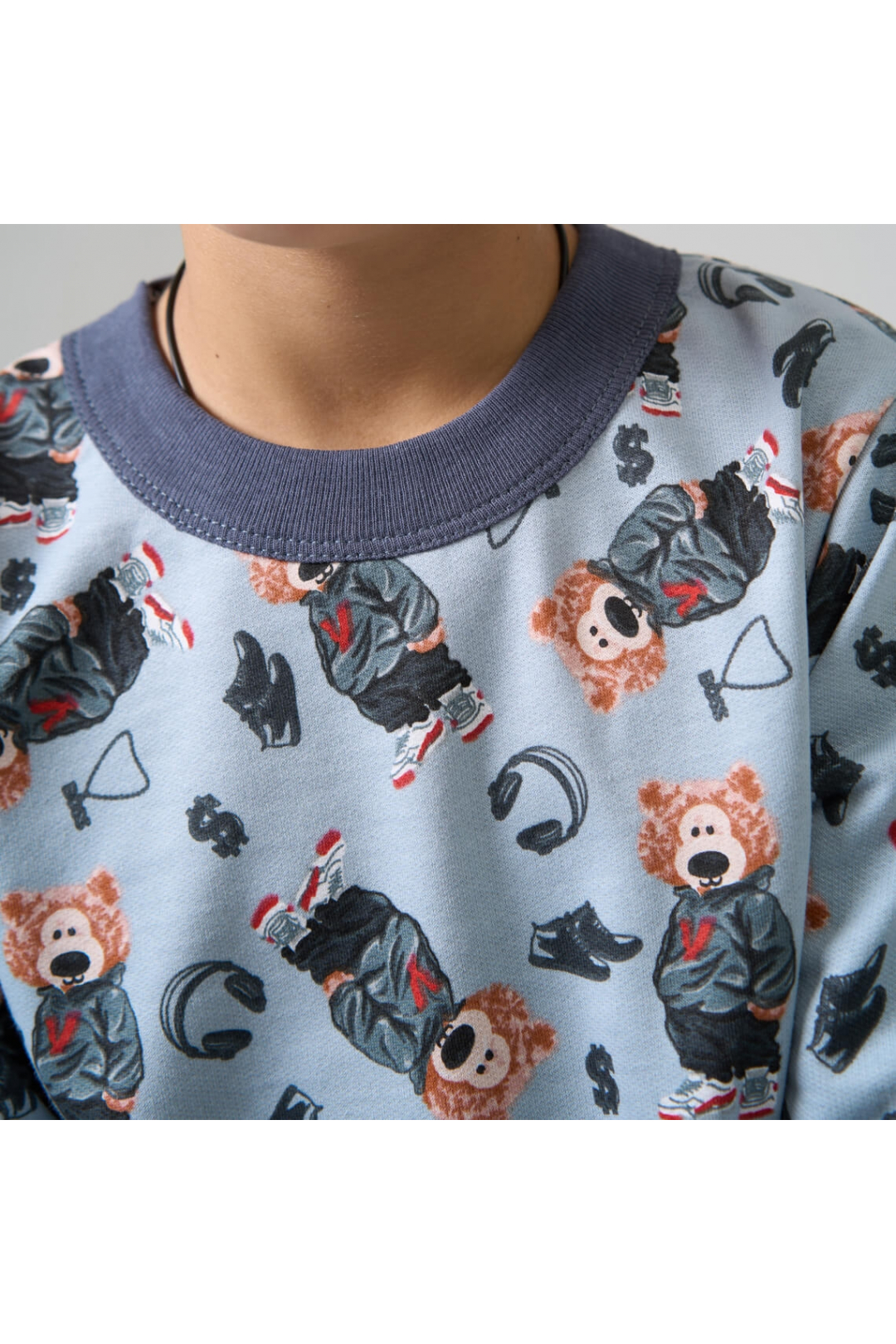 Піжама для Хлопчика Блакитний Ведмедики блакитний начіс (футер)