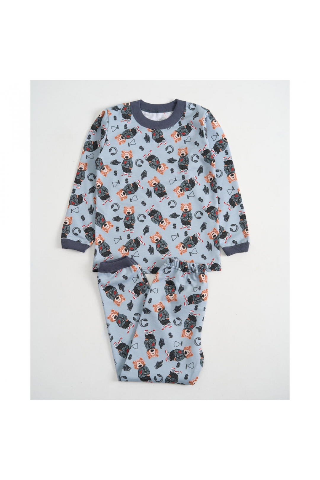 Піжама для Хлопчика Блакитний Ведмедики блакитний начіс (футер)