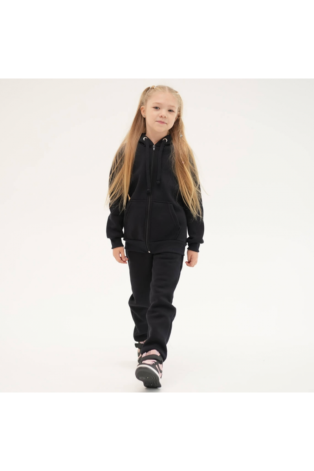 Костюм для дівчинки чорний тринитка на флісі