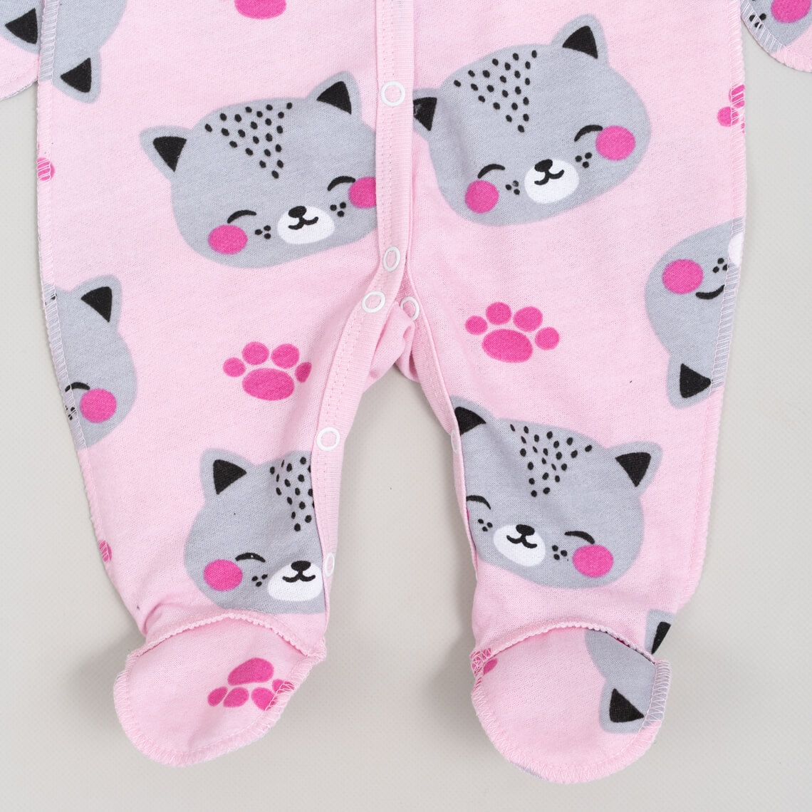 Сліп для новонароджених рожевий Котики начіс високої якості(футер)
