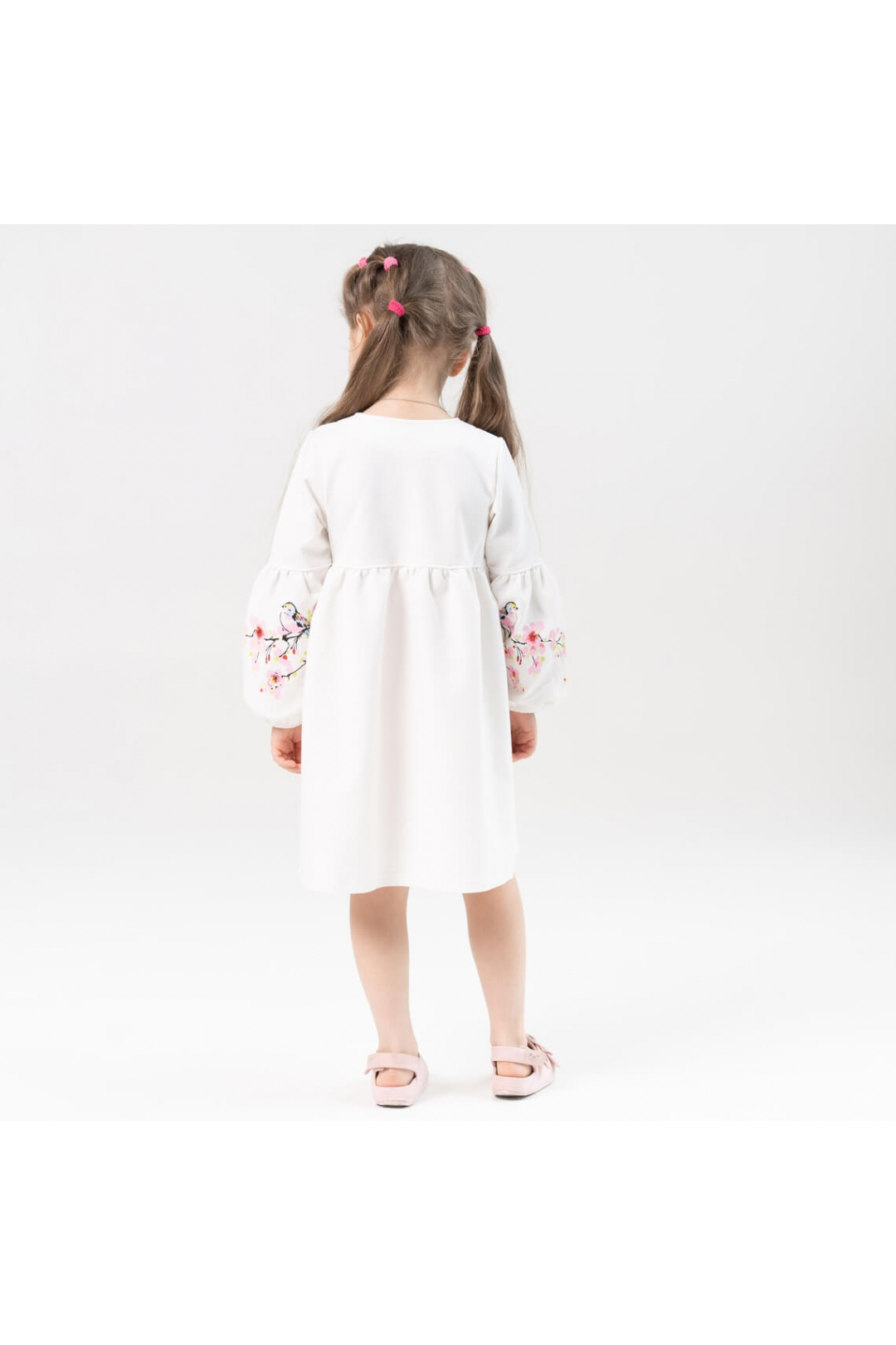 Сукня для дівчинки Сакура молочний двонитка
