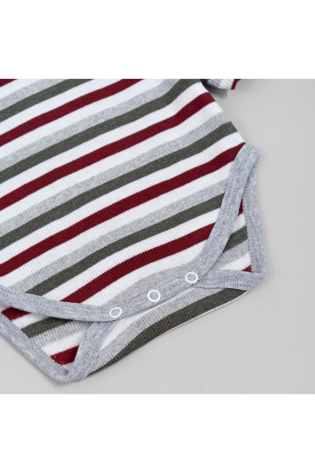 Боді теплий в полоску сіро-бордовий рубчик з начісом