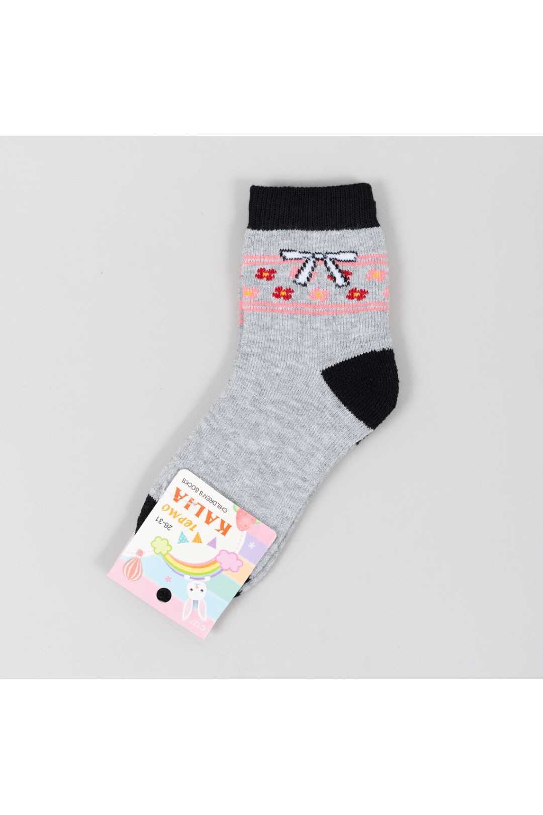 Махрові шкарпетки для дівчинки сірий махра