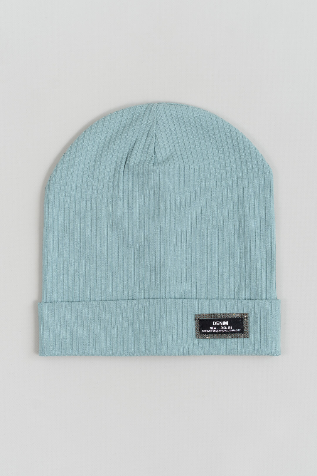 Шапка для дівчинки ментол рубчик-мустанг