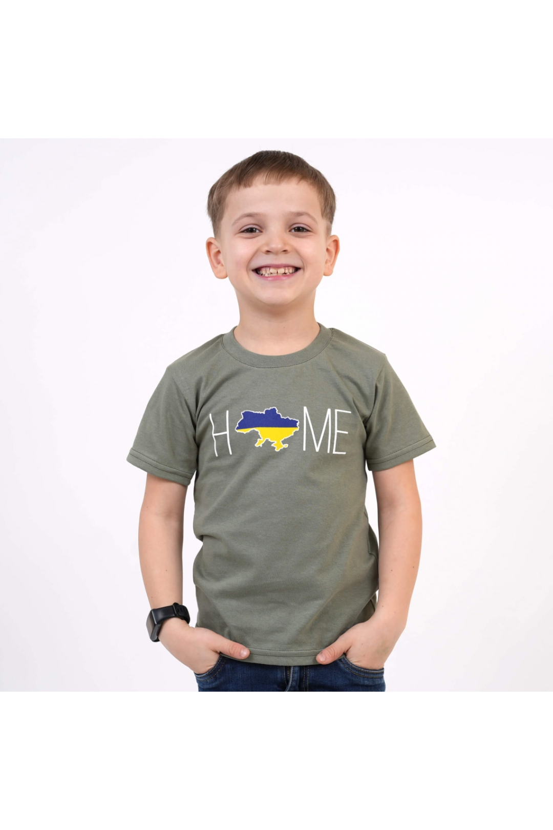 Футболка дитяча Home хакі кулір