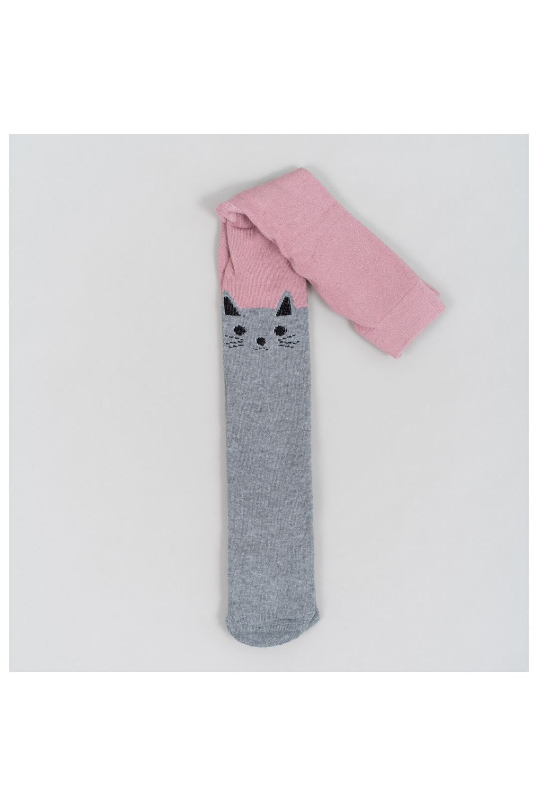 Колготки для дівчинки сіро-рожевий махра