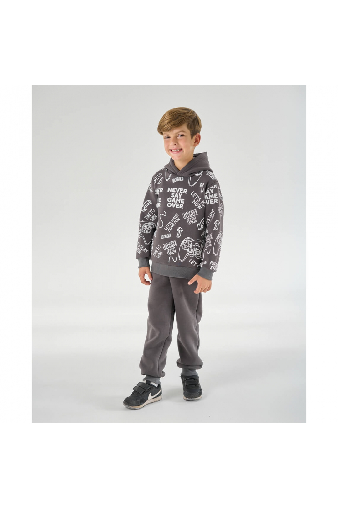 Костюм для хлопчика Джойстик графіт тринитка на флісі