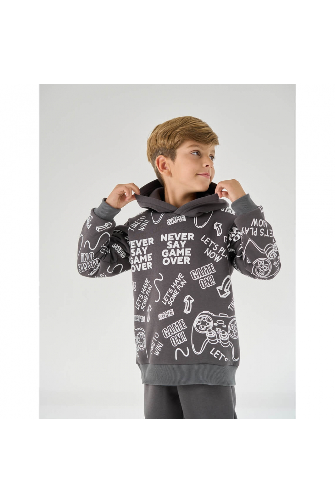 Костюм для хлопчика Джойстик графіт тринитка на флісі