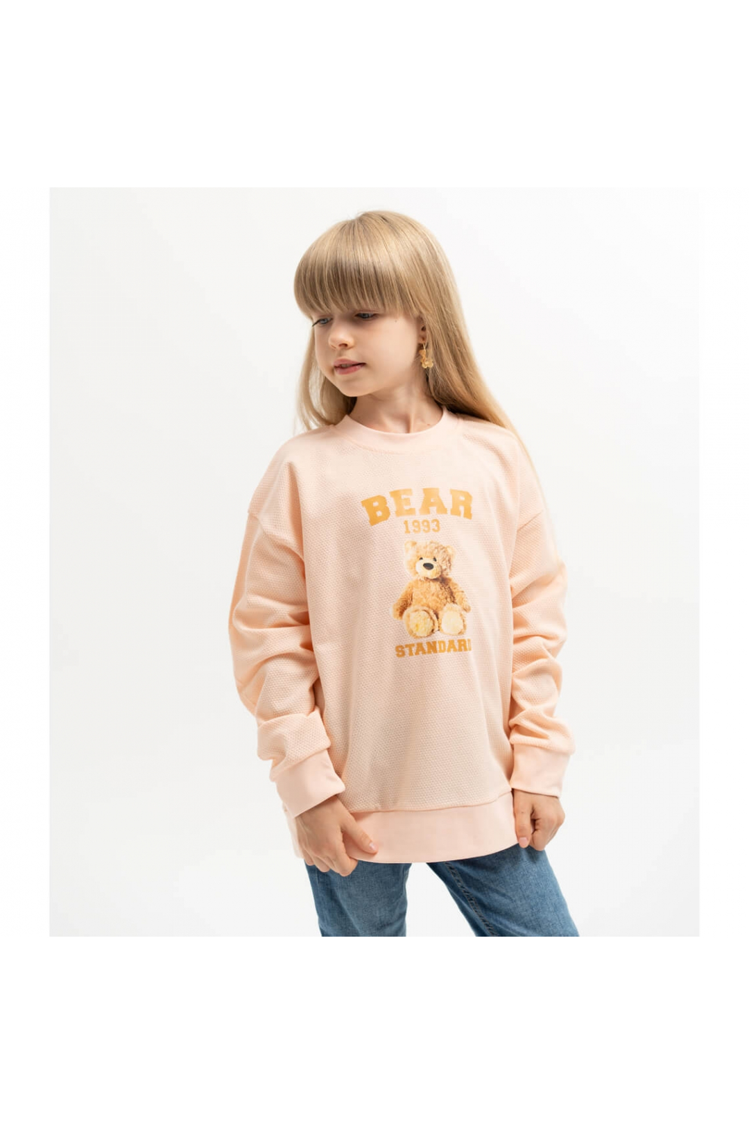 Джемпер для дівчинки персиковий двонитка