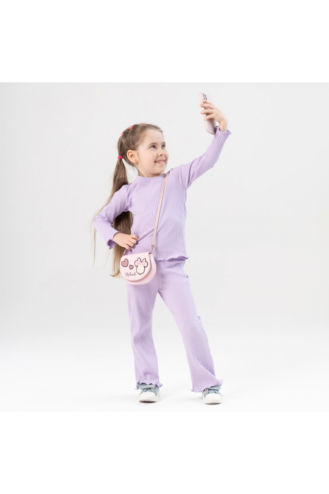 Костюм для дівчинки бузковий Рубчик мустанг