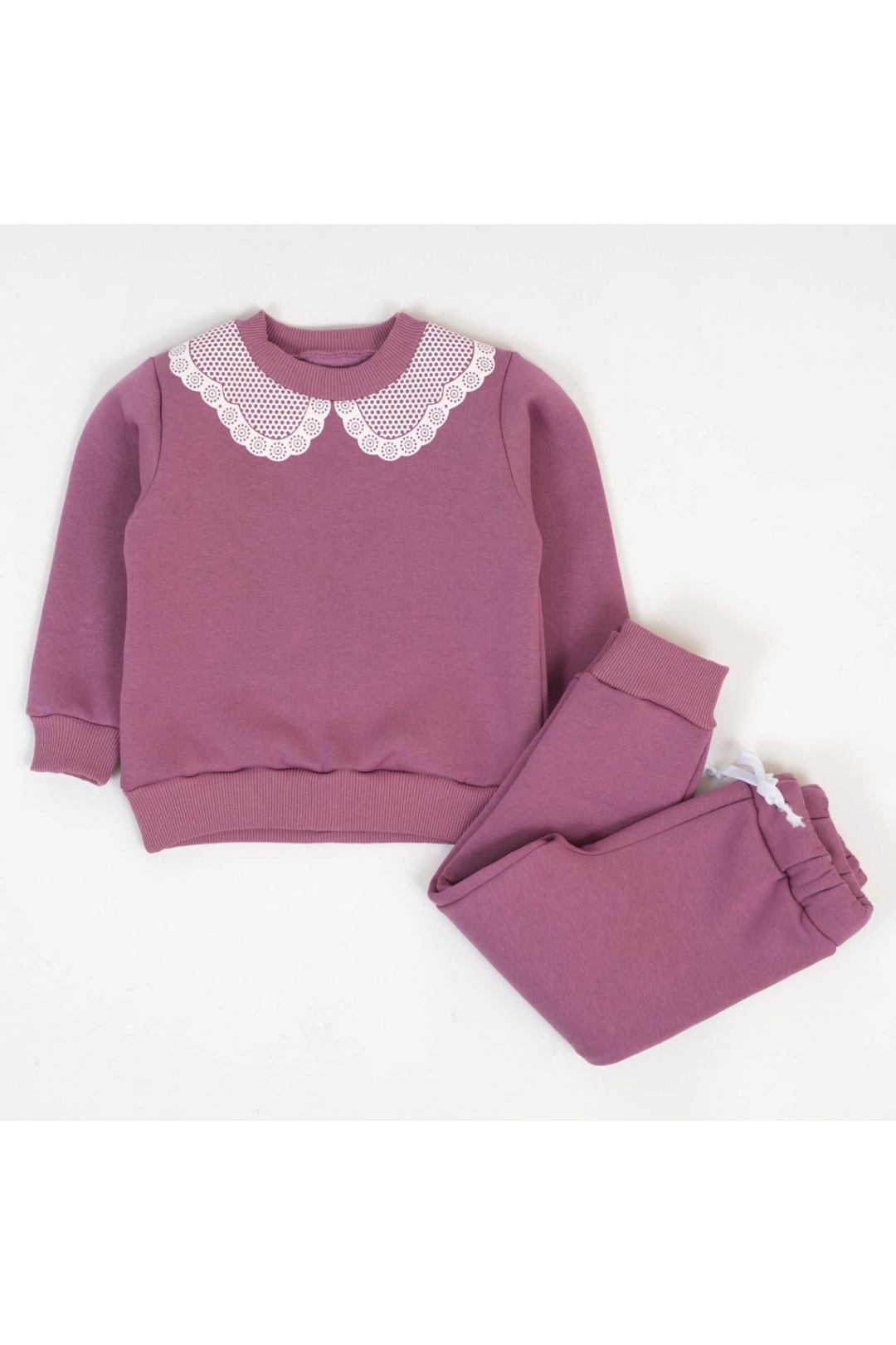 Костюм для дівчинки ліловий тринитка на флісі