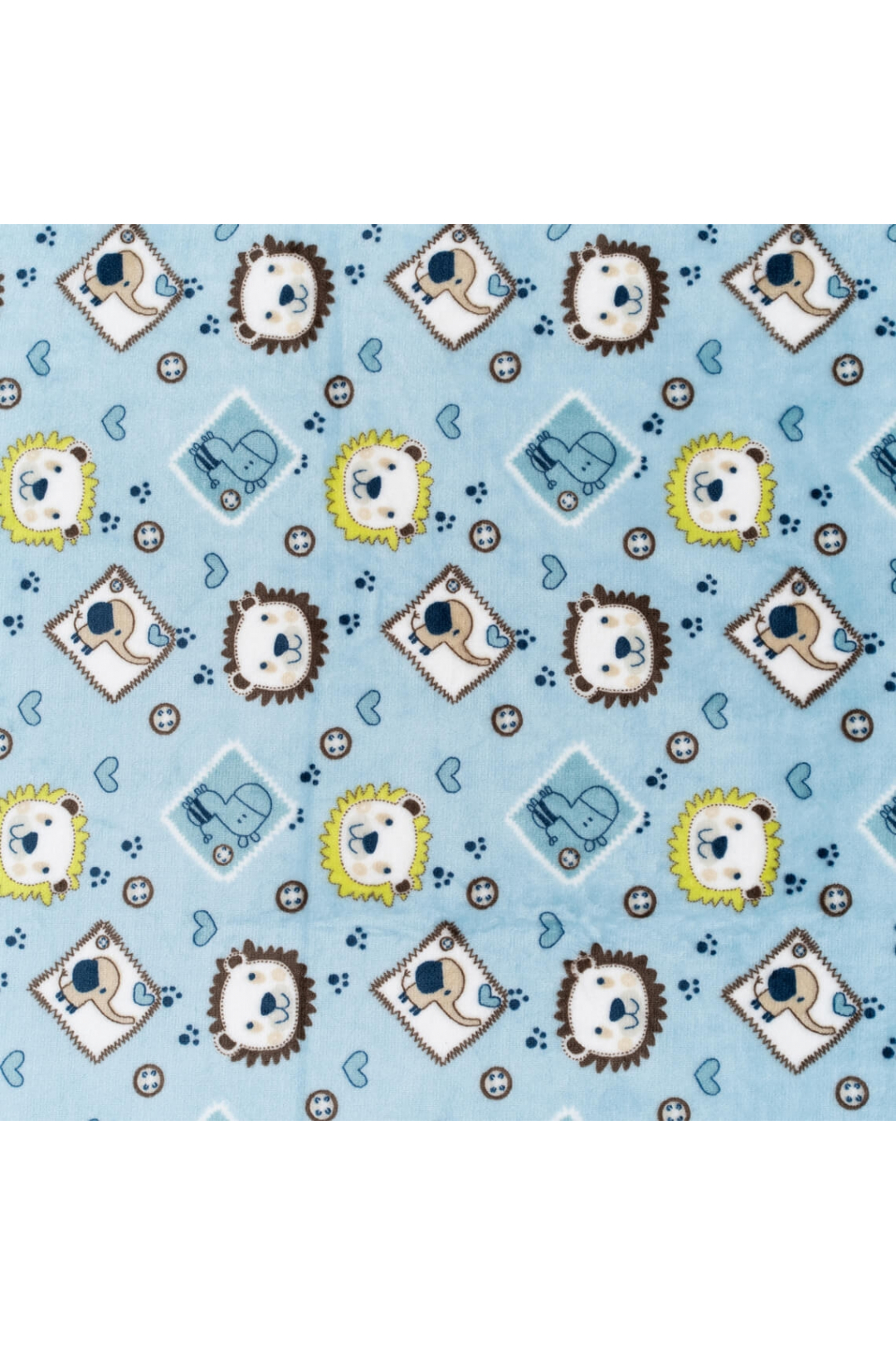 Пухнастий плед ясельний звірюшки блакитний велсофт