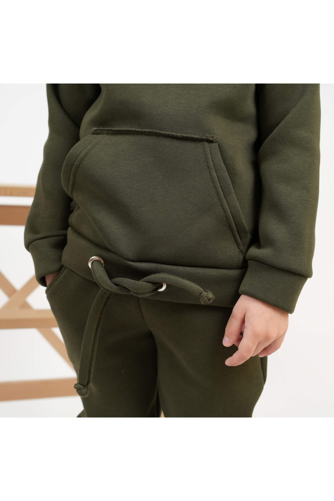 Костюм для хлопчика хакі тринитка на флісі