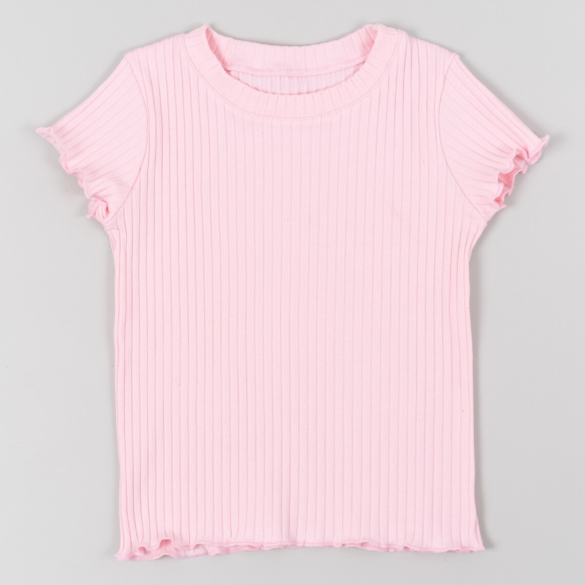 Футболка для дівчинки рожевий рубчик