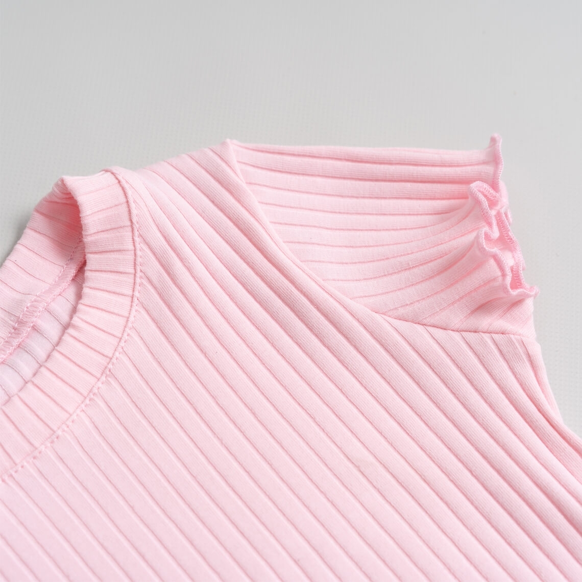 Футболка для дівчинки рожевий рубчик