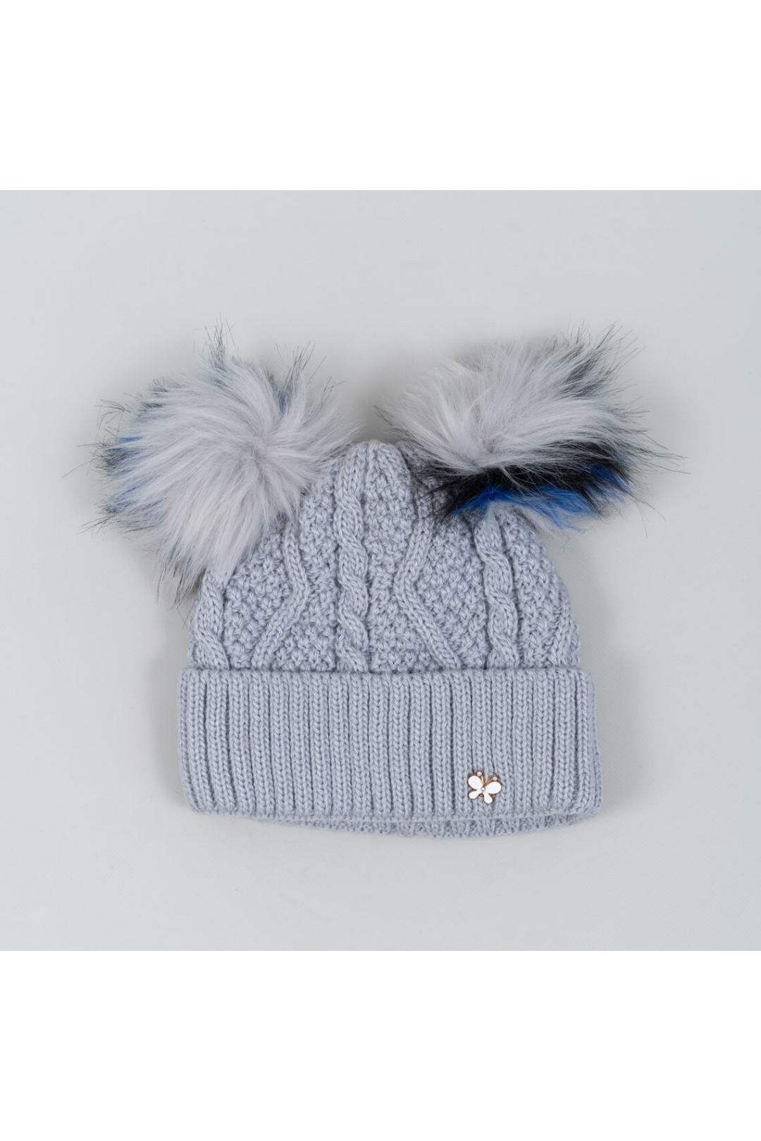 Шапка для дівчинки сірий в'язка