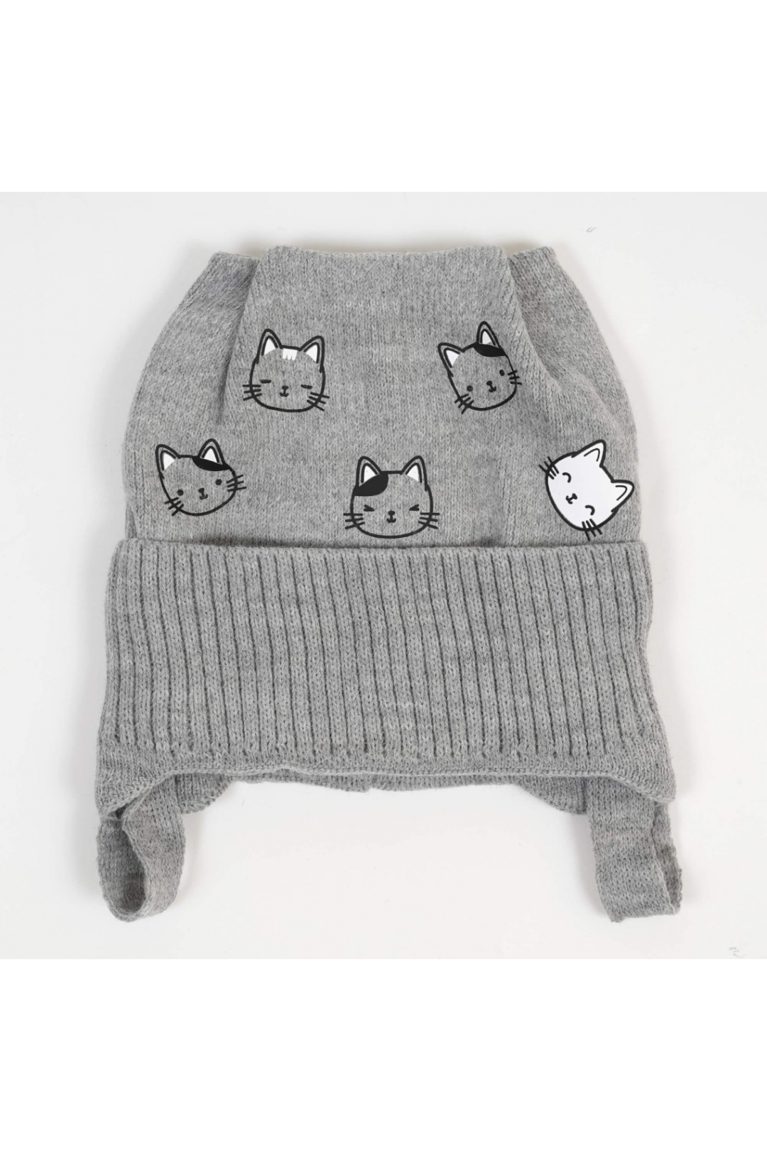 Шапочка для хлопчика сіро-блакитний в'язка