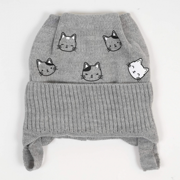 Шапочка для хлопчика сіро-блакитний в'язка