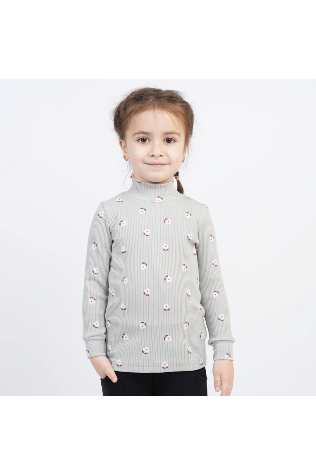 Гольф для дівчинки ментол рубчик