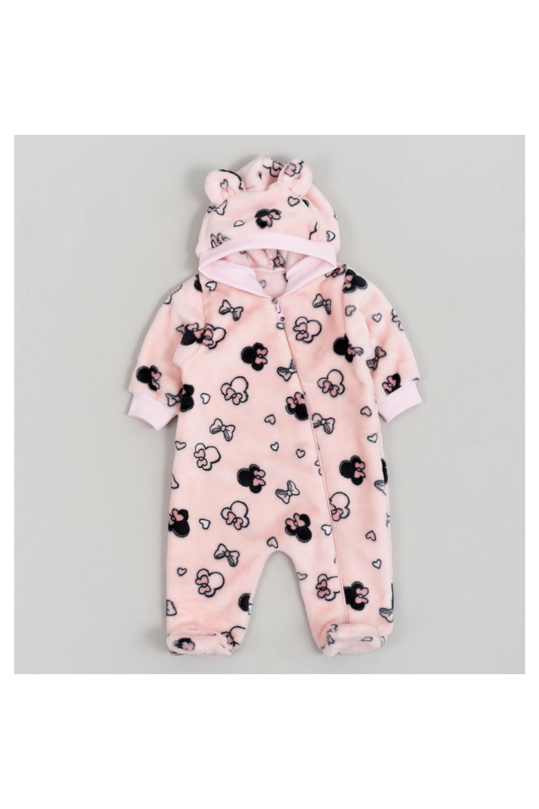 Пухнастий комбінезон для малят Міні рожевий велсофт