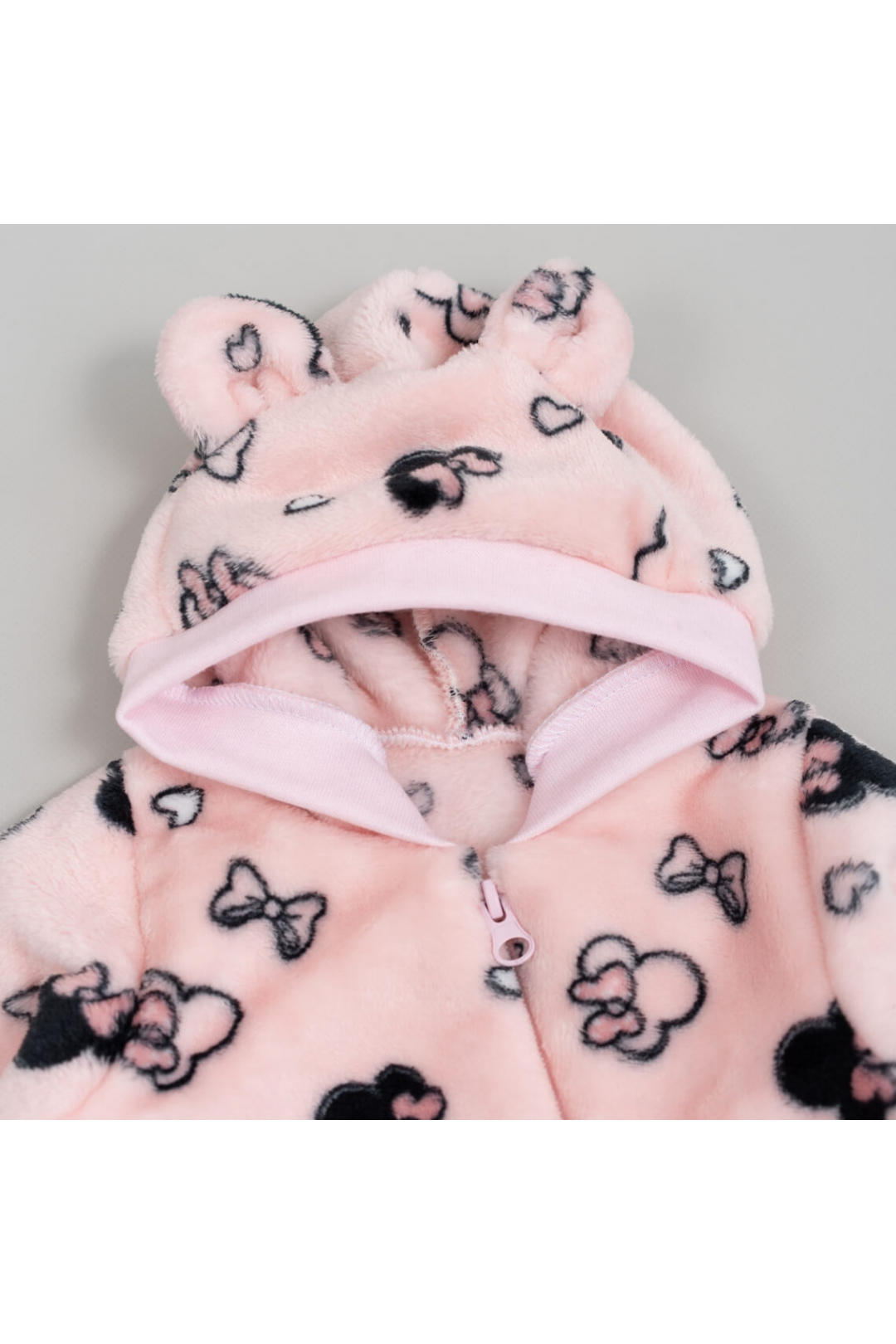 Пухнастий комбінезон для малят Міні рожевий велсофт