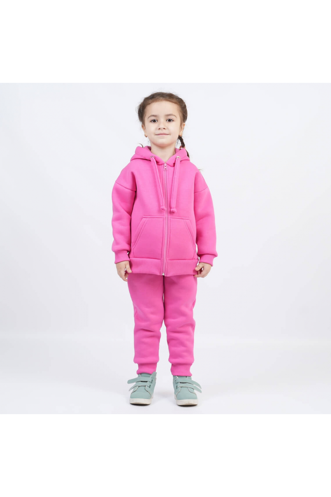 Флісовий костюм для дівчинки фуксия фліс