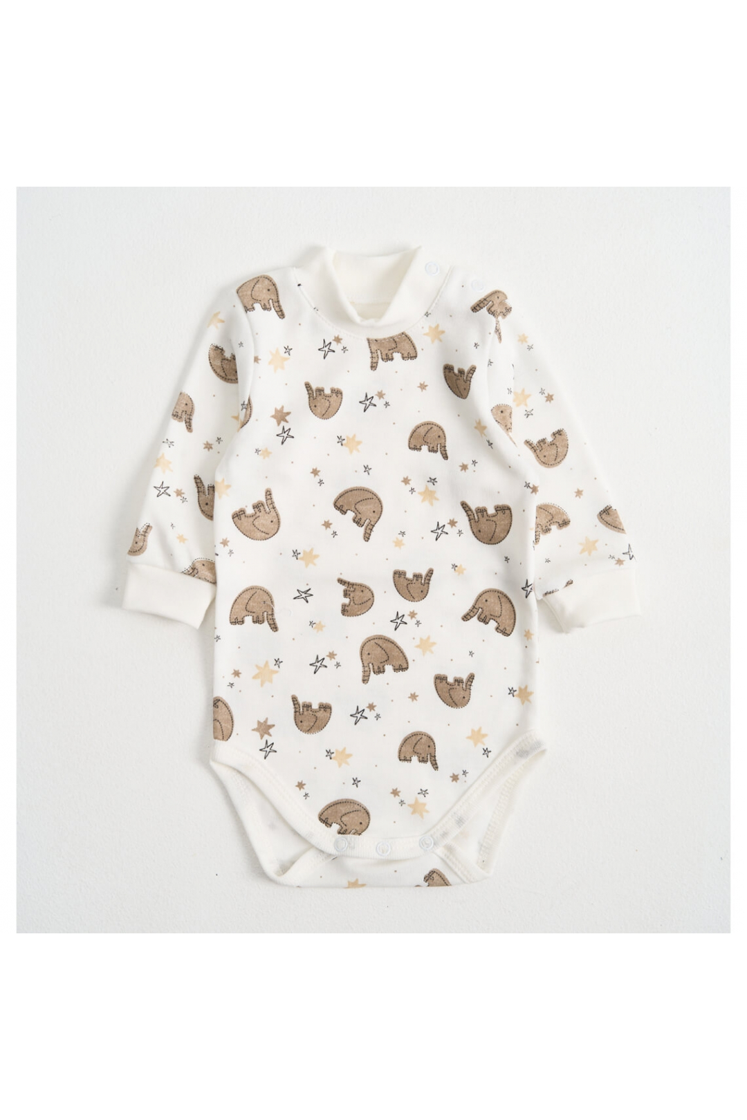 Сліп для новонароджених молочний Слони інтерлок