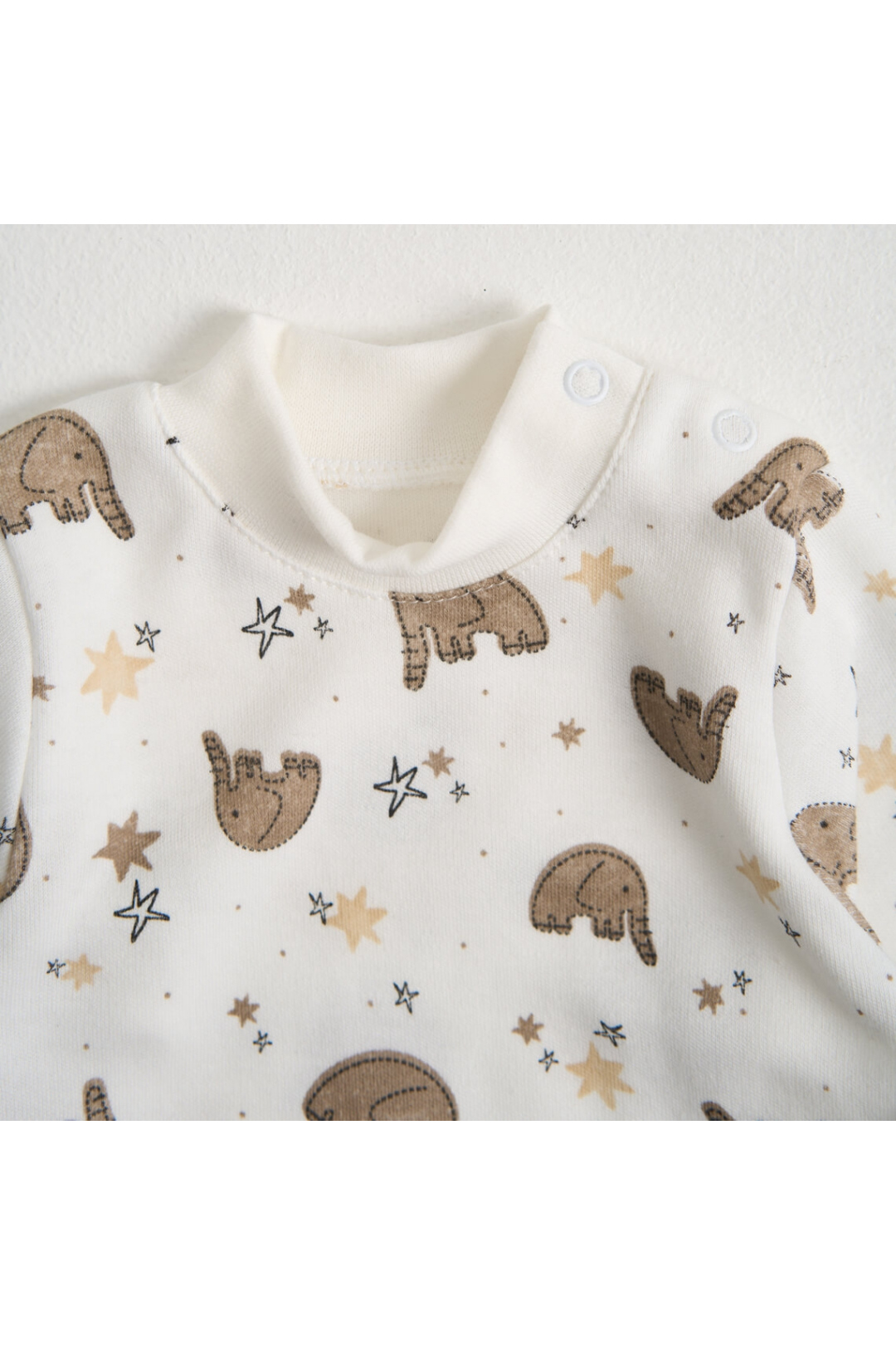 Сліп для новонароджених молочний Слони інтерлок