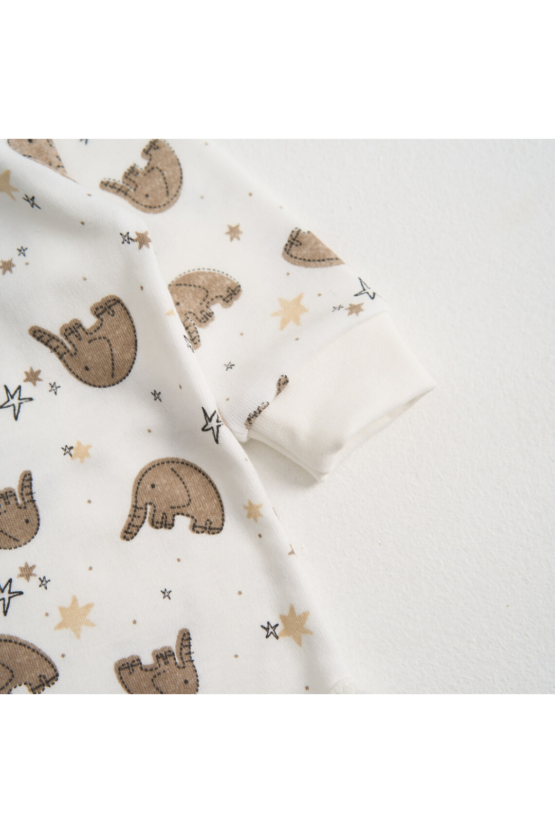 Сліп для новонароджених молочний Слони інтерлок