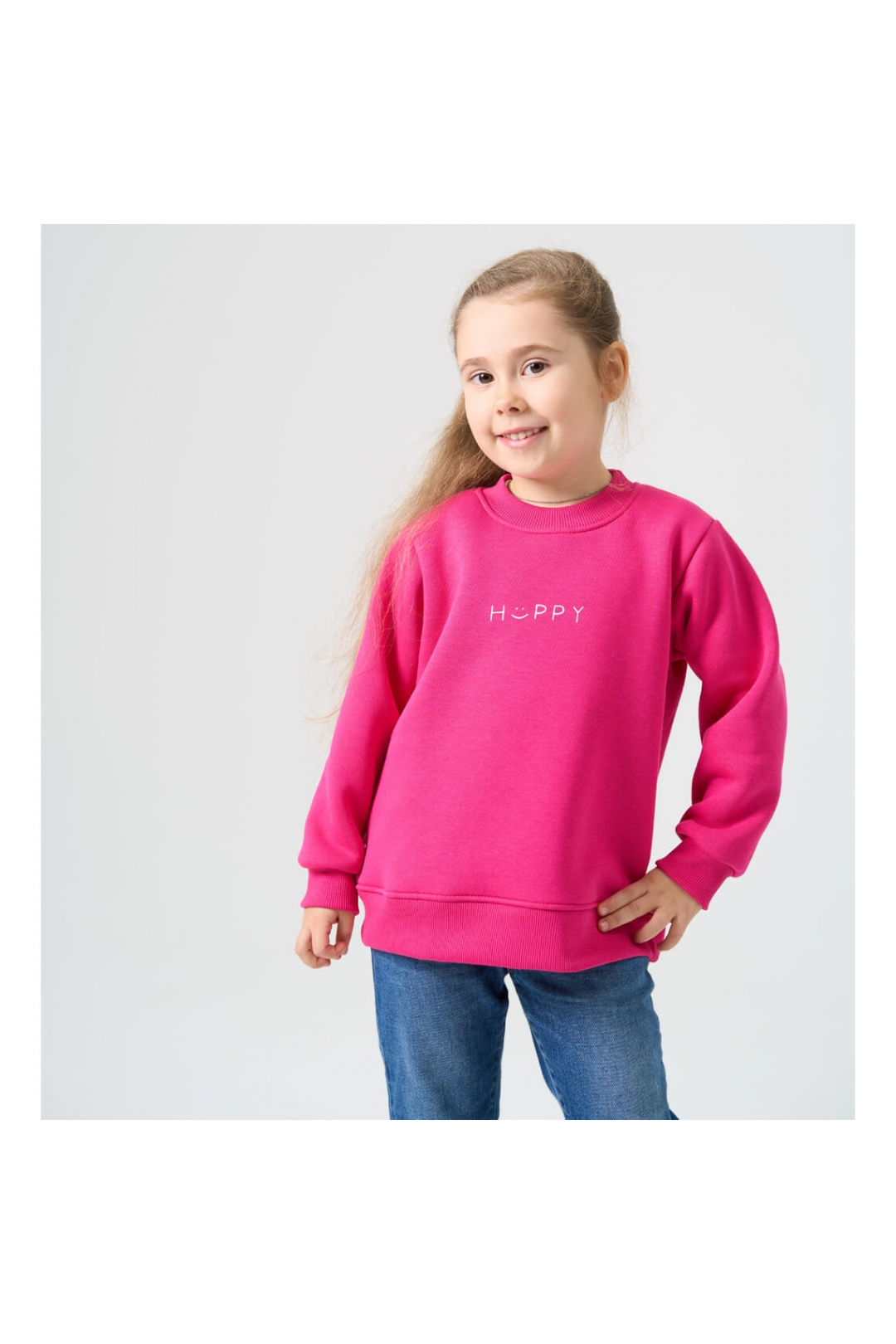 Світшот для дівчинки фуксія тринитка на флісі