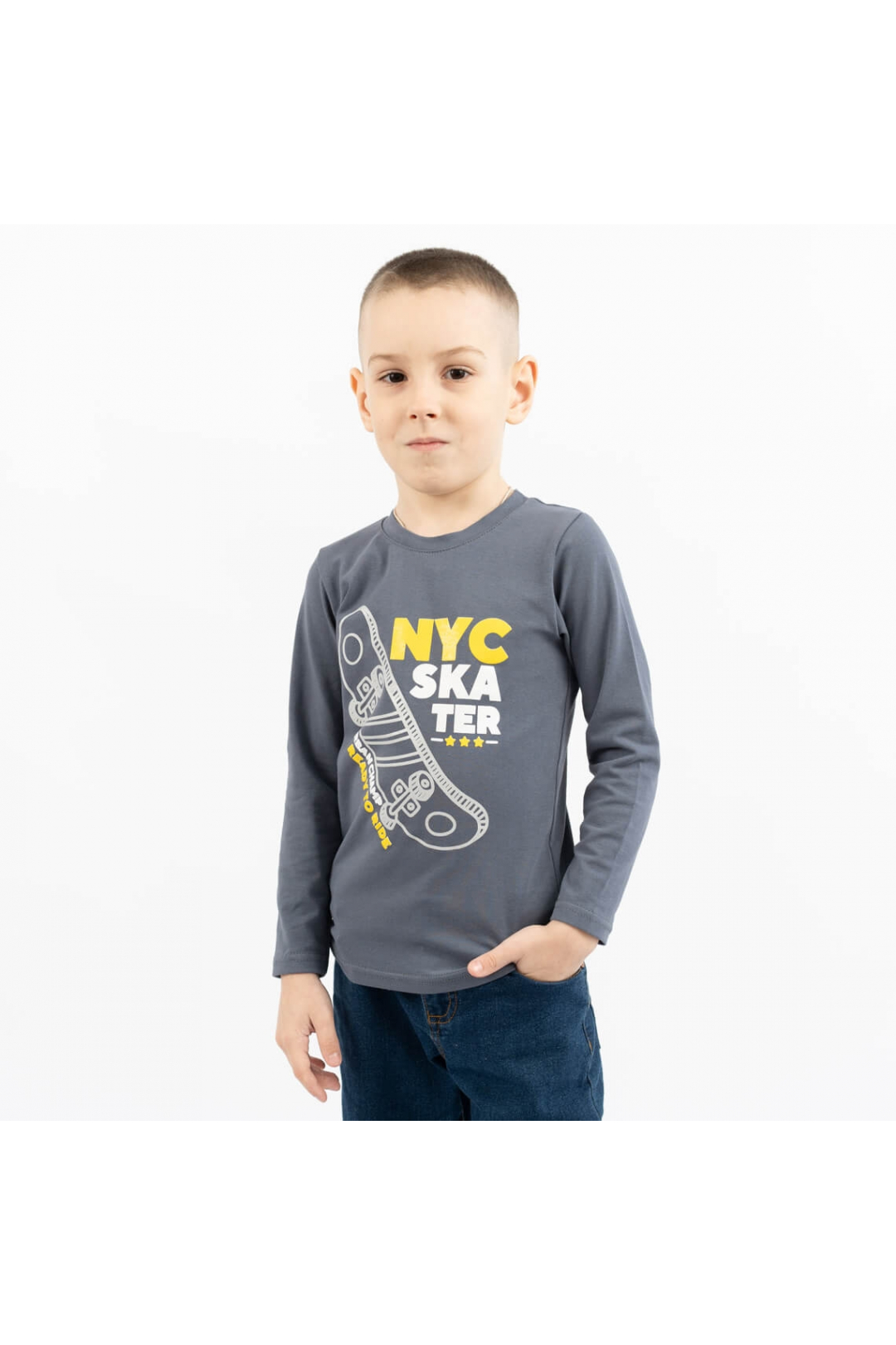 Лонгслів для хлопчика сірий фулікра