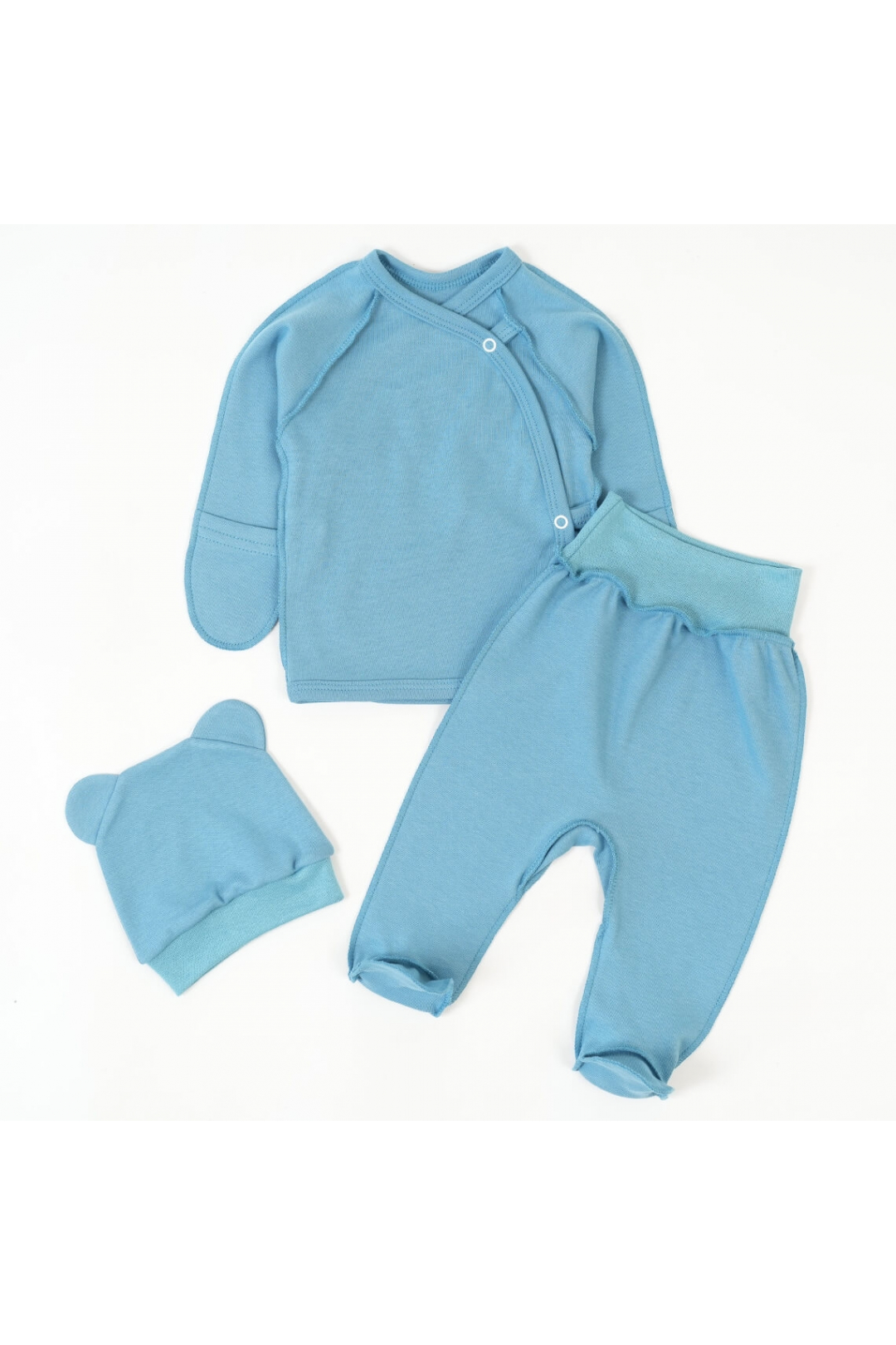 Комплект для новонароджених бірюза інтерлок пеньє