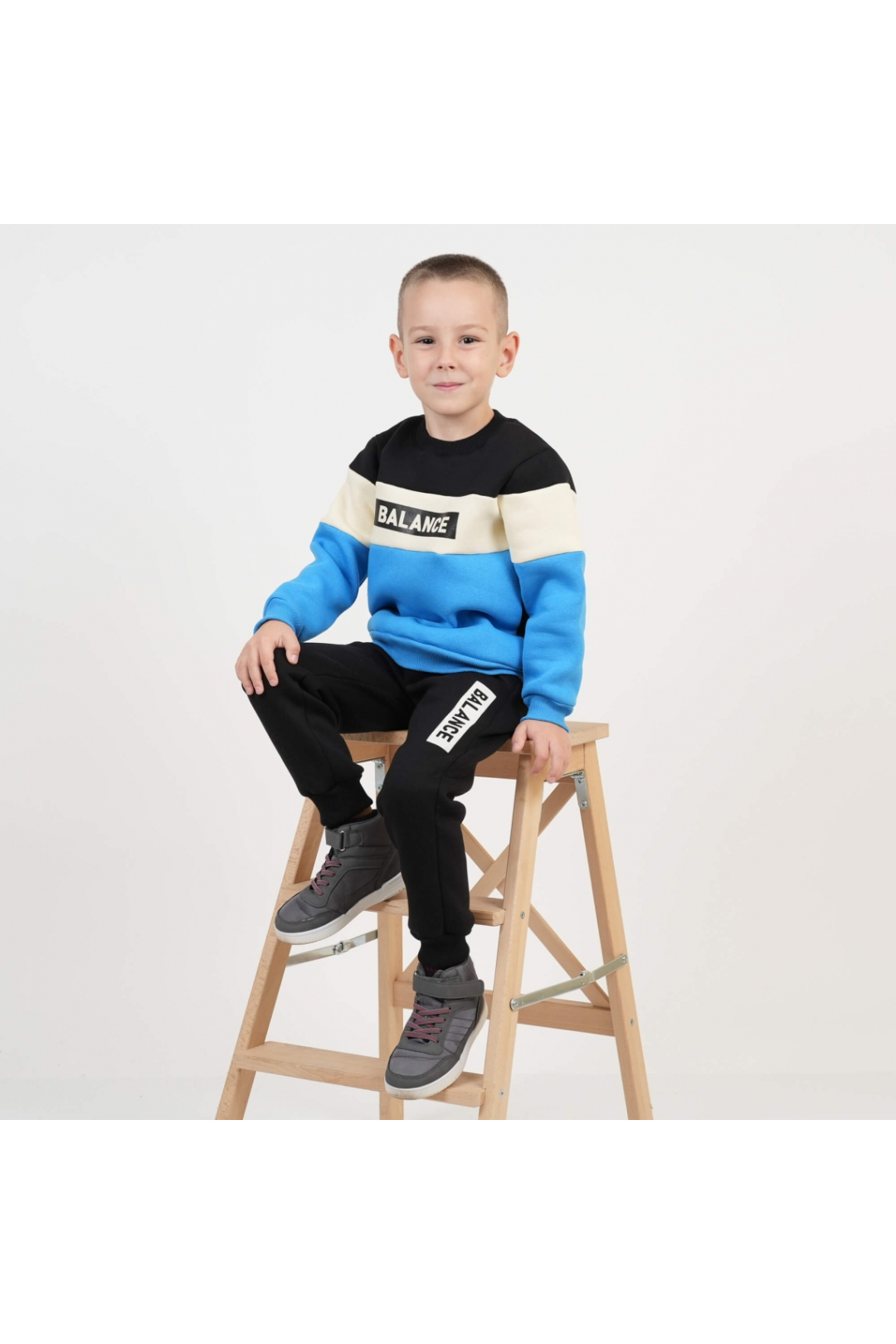 Костюм теплий для хлопчика блакитний тринитка на флісі