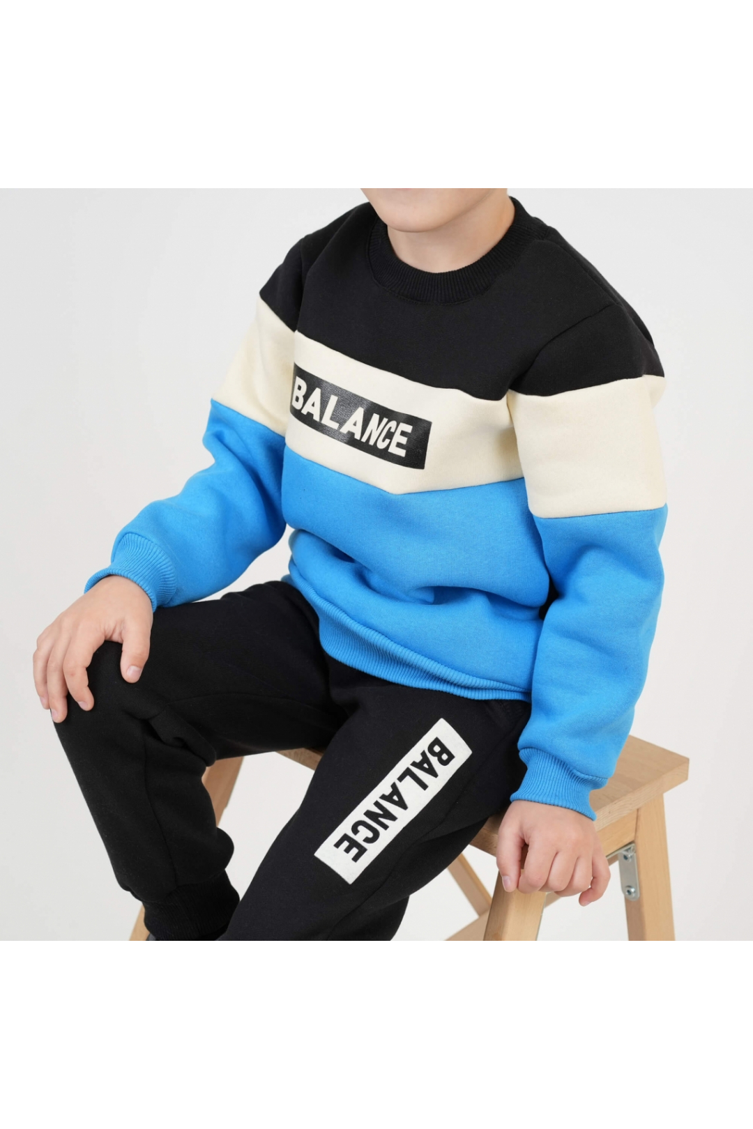 Костюм теплий для хлопчика блакитний тринитка на флісі