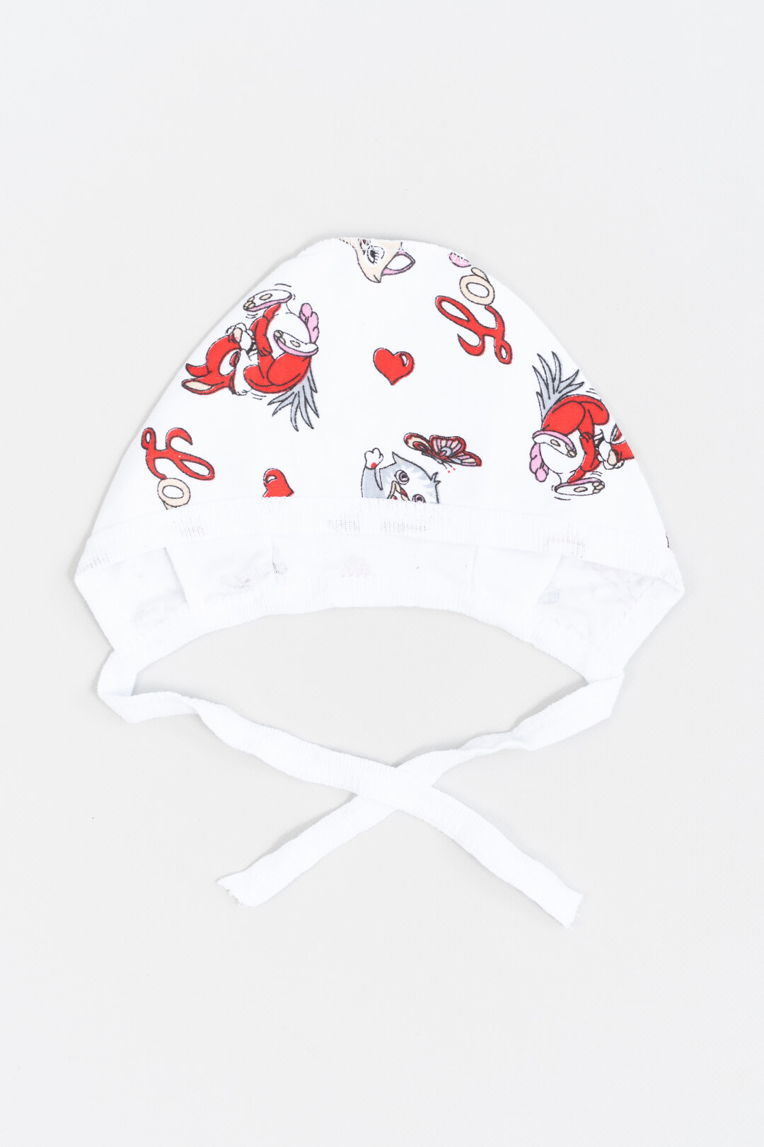 Шапочка ясельна для дівчинки  Зайчата білий інтерлок