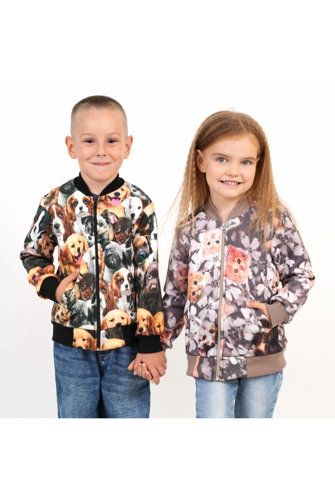 Бомбер для дівчинки Киці моко тринитка на флісі