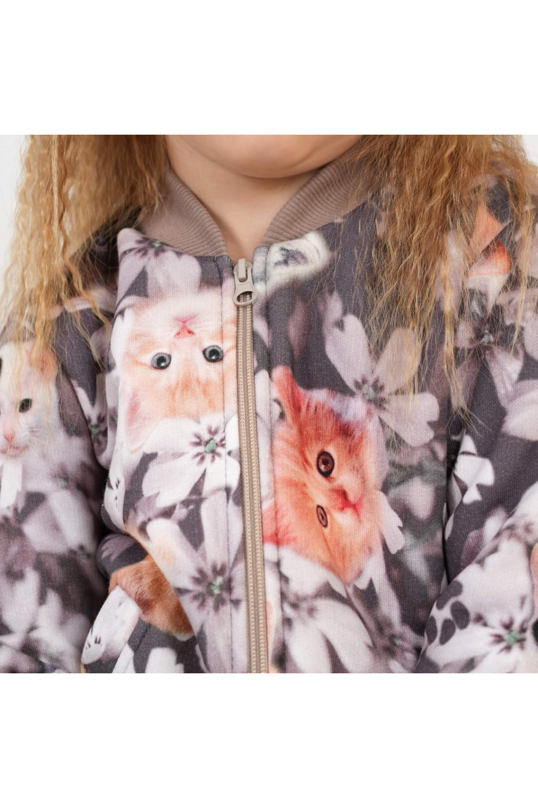 Бомбер для дівчинки Киці моко тринитка на флісі