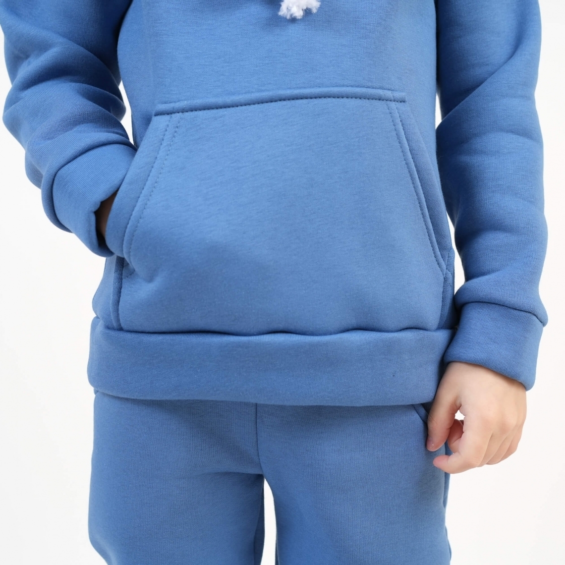 Теплий костюм для хлопчика блакитний тринитка на флісі