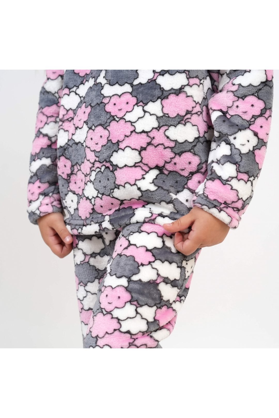 Піжама для дівчинки Хмаринки рожевий велсофт