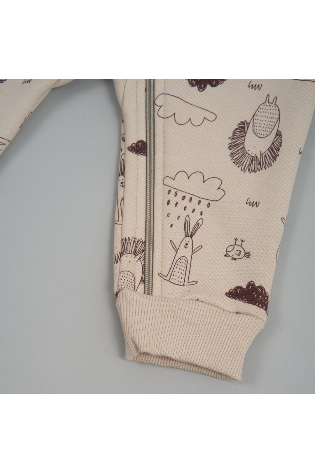 Комбінезони для новонародженних Лісові звірята молочний тринитка на флісі