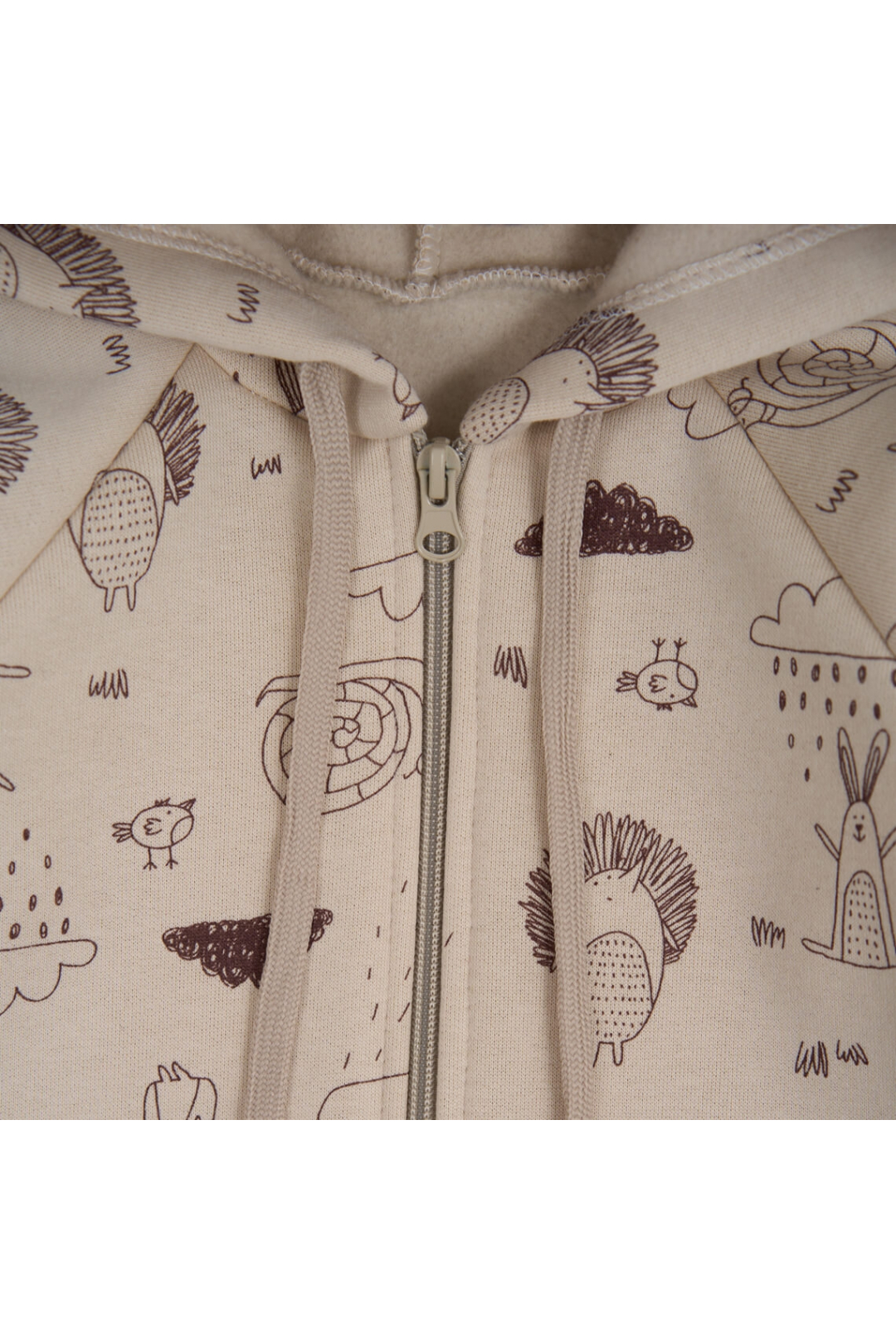 Комбінезони для новонародженних Лісові звірята молочний тринитка на флісі