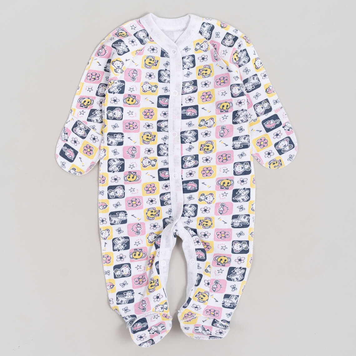 Сліп для новонароджених Звірята різнокольоровий начіс (футер)