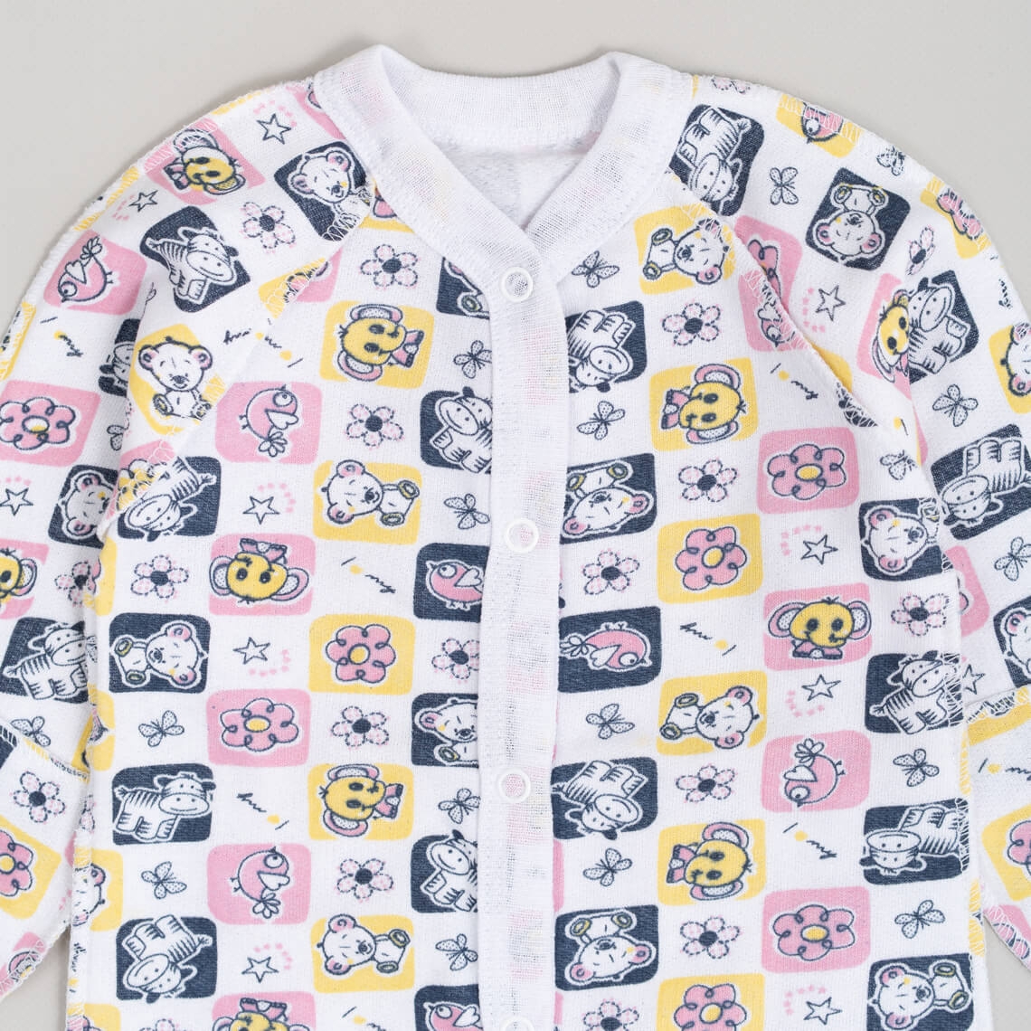 Сліп для новонароджених Звірята різнокольоровий начіс (футер)