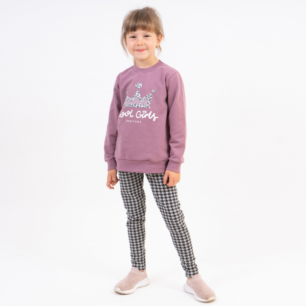 Лосіни для дівчинки сірий графіт стрейч начісний