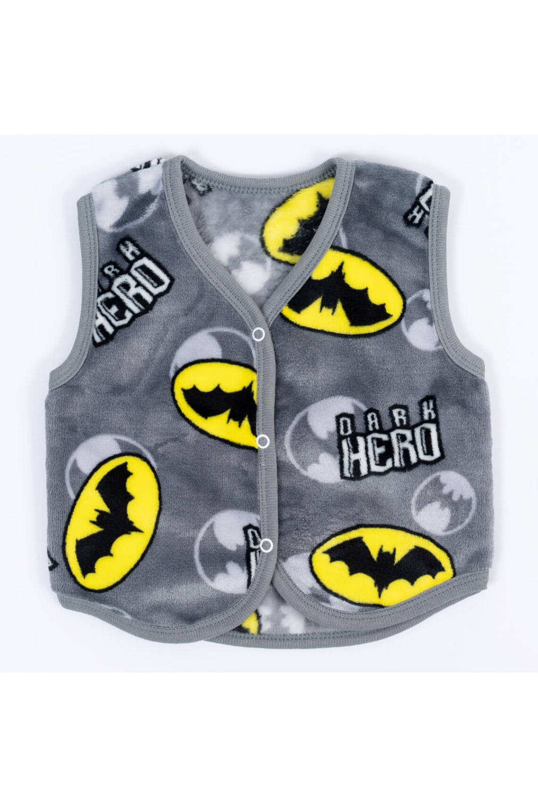 Пухнастий жилет для малят Batman сірий велсофт