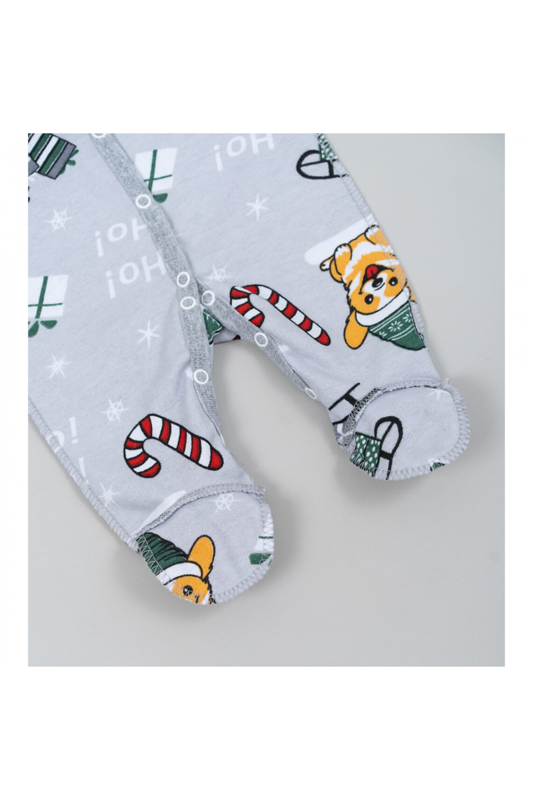 Сліп для новонароджених Новорічні подарунки сірий начіс високої якості(футер)