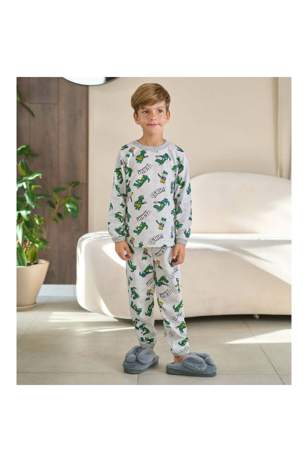 Піжама для хлопчика Крокодил начіс (футер)