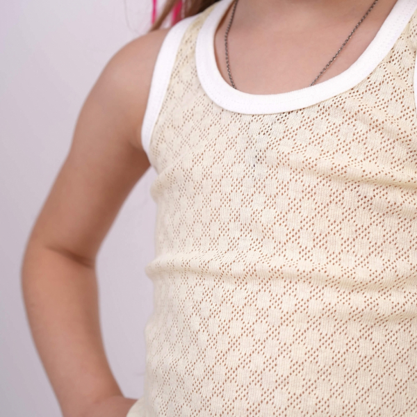 Майка для малят ажурна жовтий трансфер